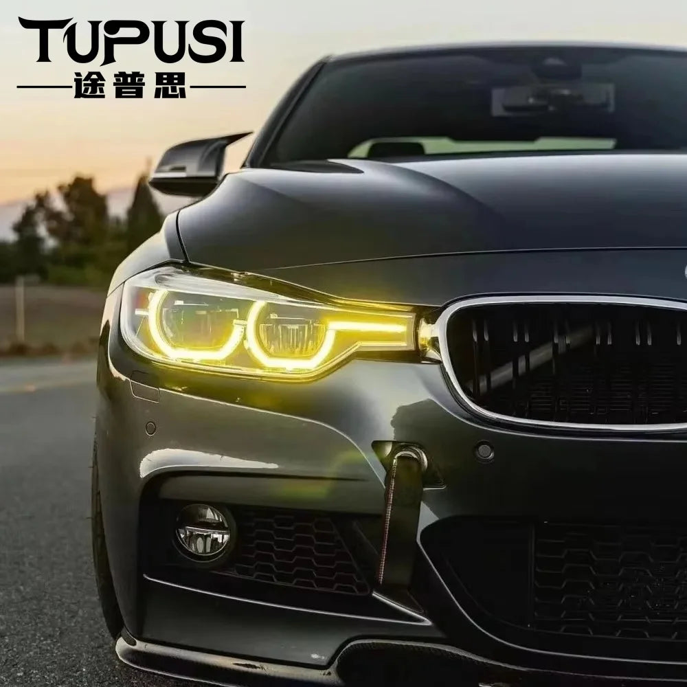 DRL Angel Eyes Yellow LED Daytime Running Lights 6V Upgrade For 320i 330i 340i 2016-2019 Front Bumper Light |