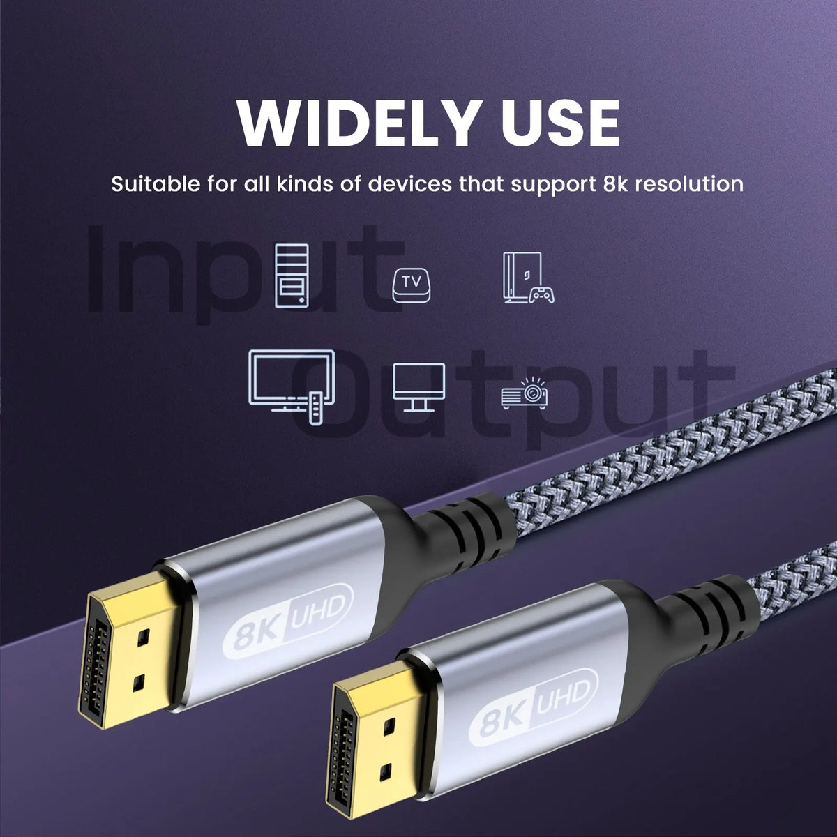 NIERBO DisplayPort Cable 8K DP 1.4Cable 8K 60Hz 4K 144Hz Bra