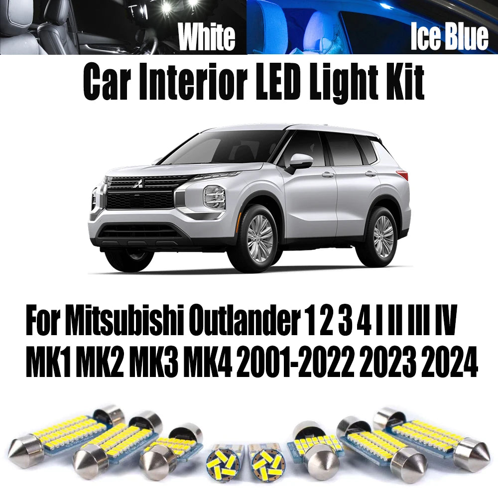 LED Interior Light Kit for Mitsubishi MK2 MK3 MK4 2001-2021 - Canbus Error-Free Interior Bulbs