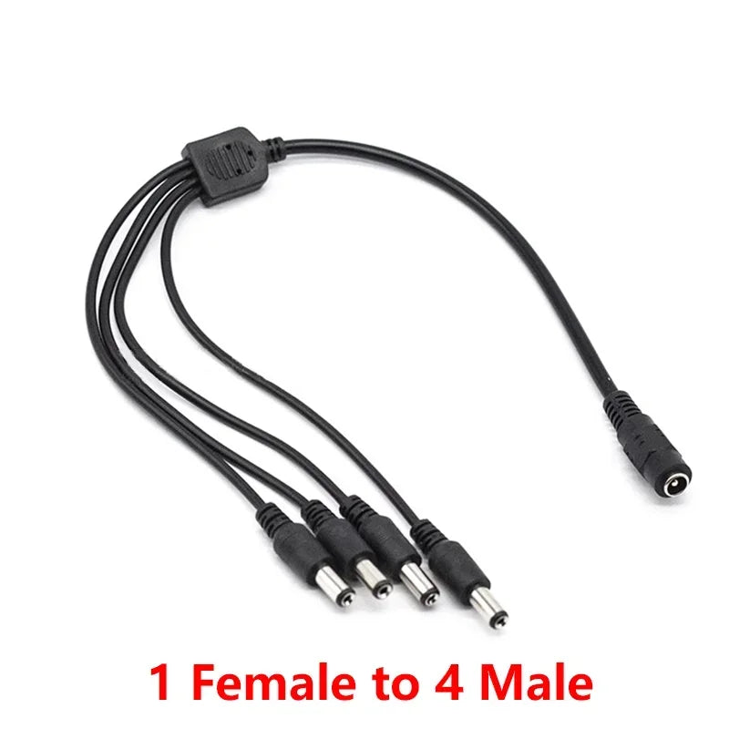 5.5x 2.1mm 1 to 2/3/4/5/6/8 Way DC Power Splitter Cable 5V 12V 24V Power Adapter Connector Cord for LED Strip Lights CCTV Camera