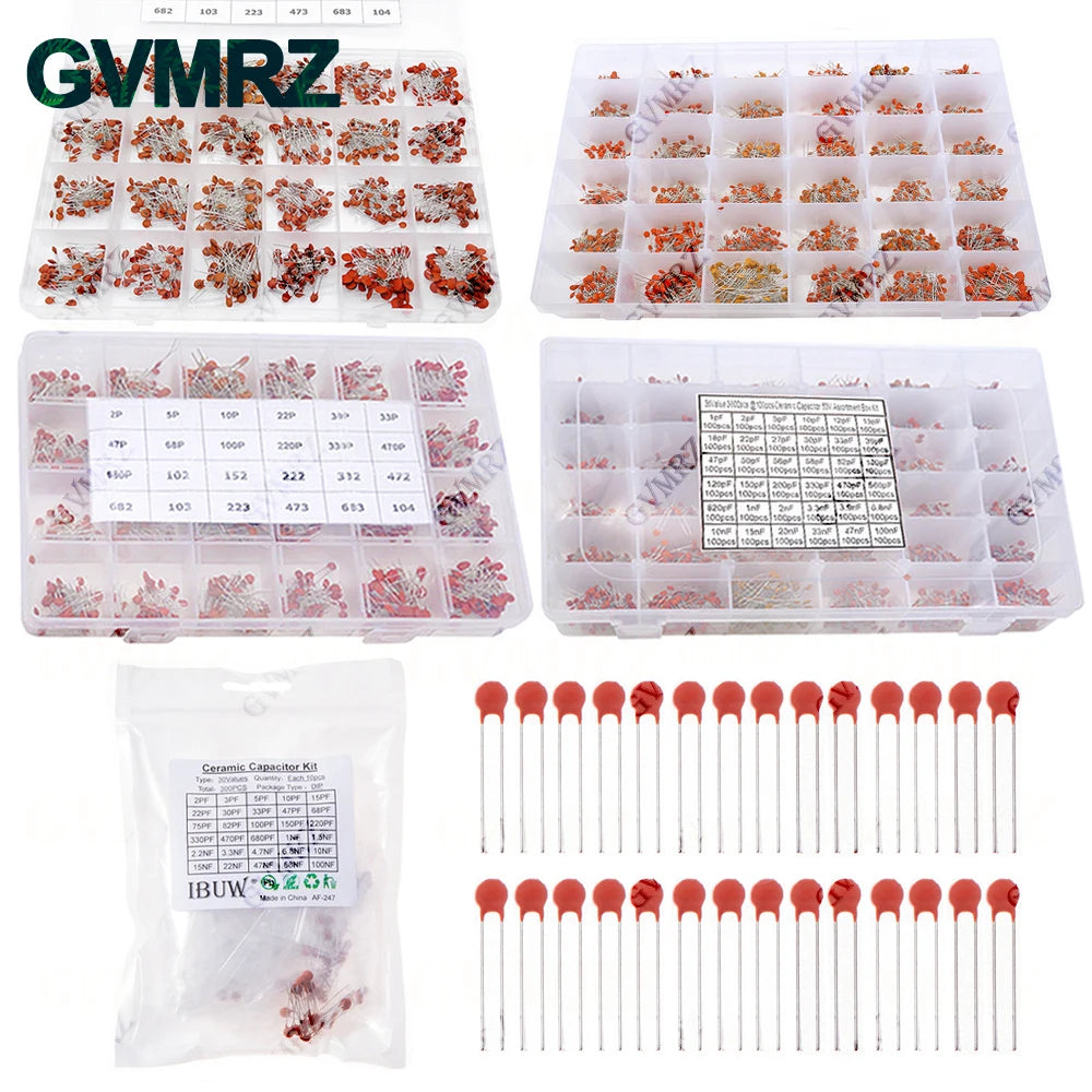 300PCS 960PCS 3600PCS Ceramic Capacitors Kit Electronic Comp