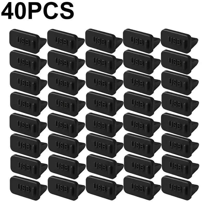 60/40/20/10PCS USB A Dust Plugs for Laptop Notebook PC USB Charging Ports Protectors Silicone Dustproof Caps Dustplug Cover