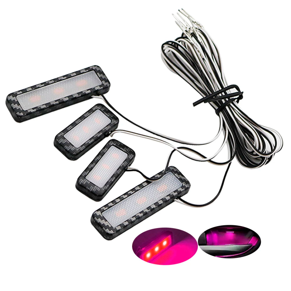 4Pcs Armrest Interior Door Handle Lighting Car Styling LED Car Inner Bowl Light Universal Auto Atmosphere Lamp Decorative Light