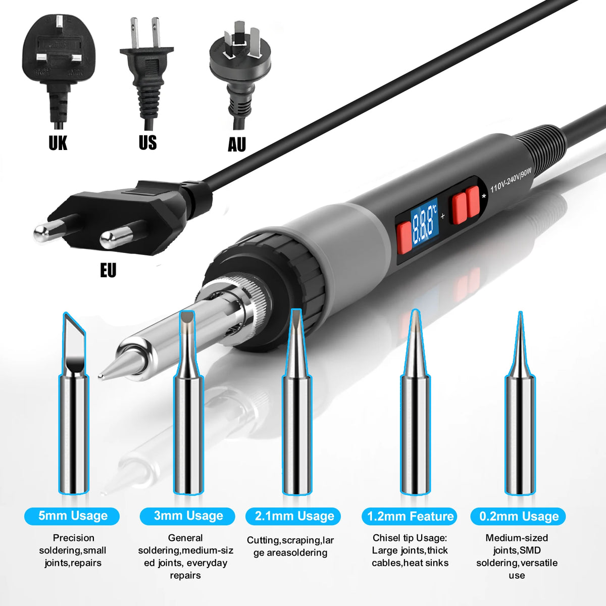 Soldering Iron Kit ILIBILIB 110V-240V 90W LCD Digital Displa