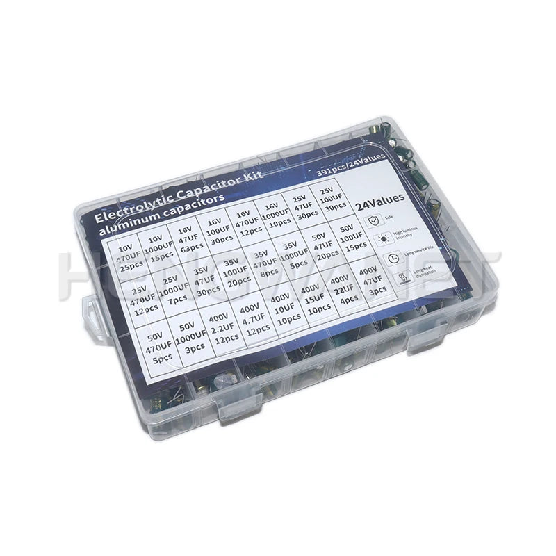 391pcs 24values Electrolytic Capacitor Kit High Frequency As