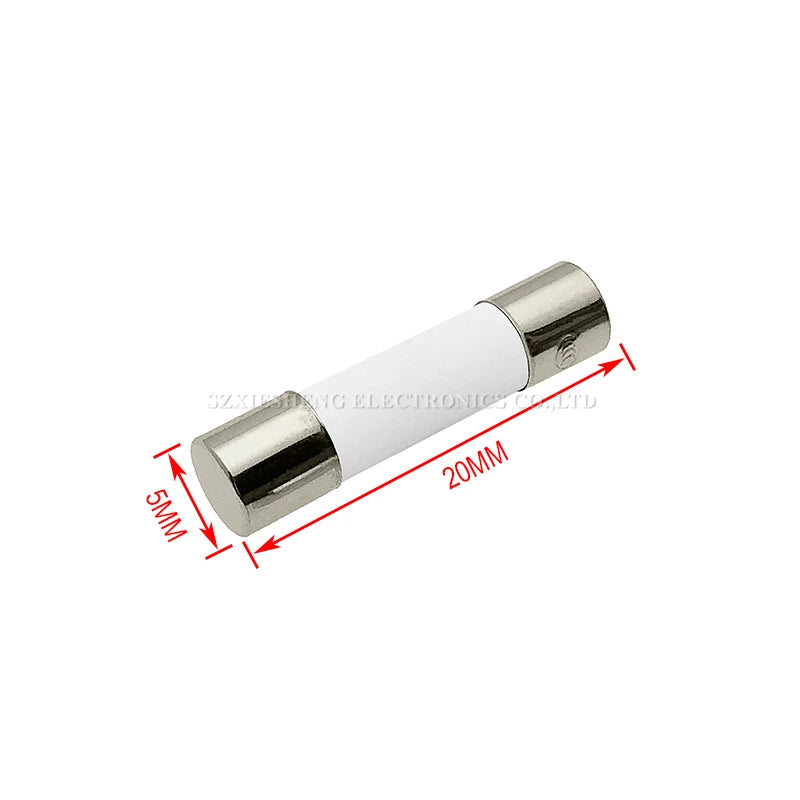 10PCS 5 20/6 30MM Slow-Blow Ceramic Tube Fuse T0.5A 1A 1.6A 2A 2.5A 3A 3.15A 4A 5A 6.3A 8A 10A 12A 15A 16A 20A Time-Delay Fuses