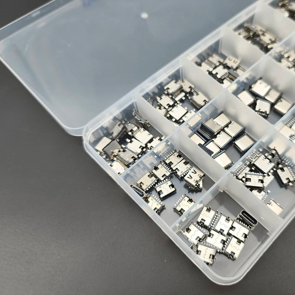 150Pcs/Box 15Models USB Type C Charging Port Dock Connector 