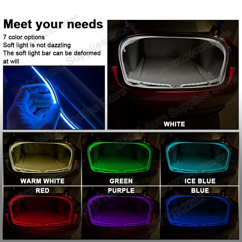 Car Trunk Light Bar For Tesla MODEL 3 2017-2026 Rear Luggage