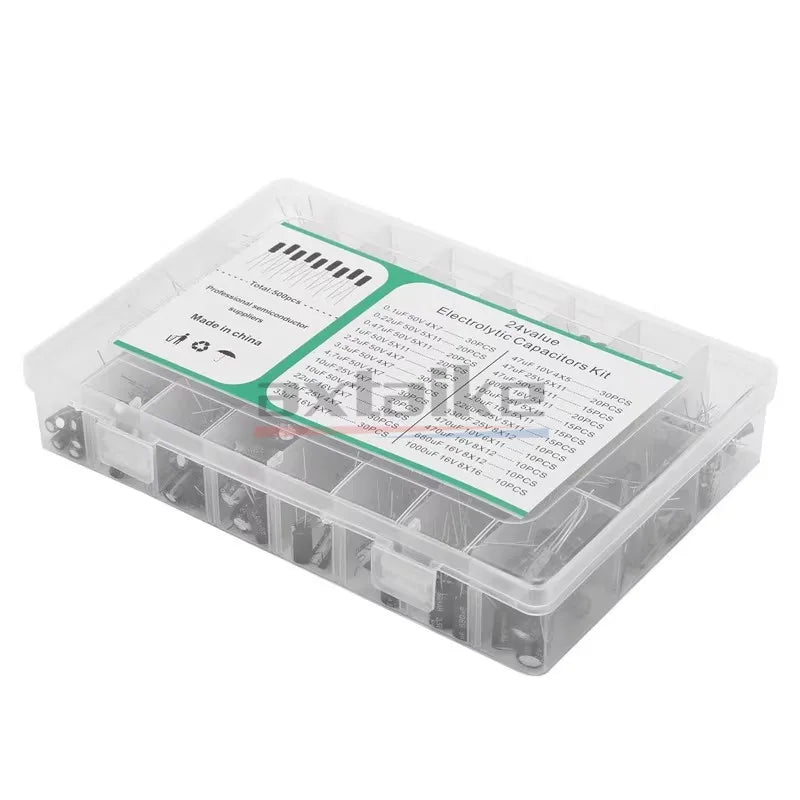 120/200/500Pcs 16V 25V 50V 0.1uF - 1000uF Aluminum Electroly