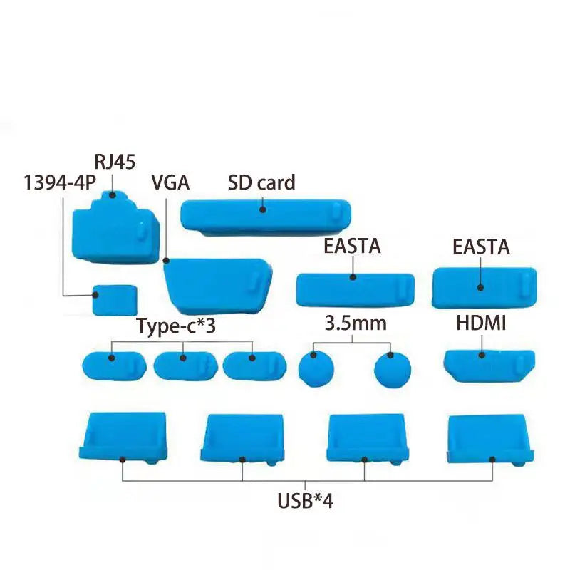 1set/16pcs Silicone Notebook Anti Dust Plug Cover Stopper Ty