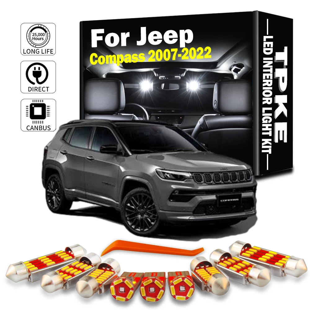 TPKE Canbus For Jeep Compass 2007-2020 2021 2022 Car LED Int