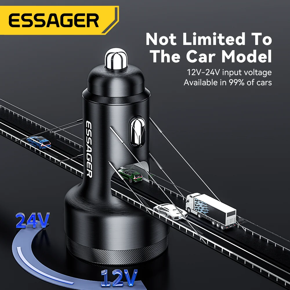 Essager 105W USB Car Charger Quick Charge 4.0 QC4.0 QC3.0 QC