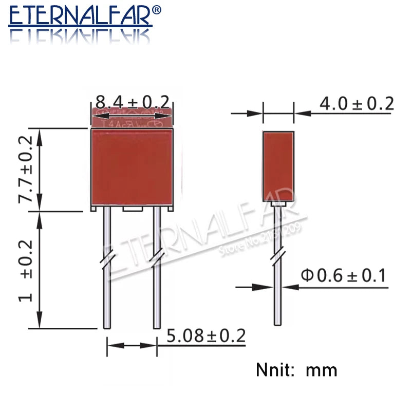 Square Fuse T50MA T500MA T1A T2.5A T3.15A T4A T5A T6.3A T8A 