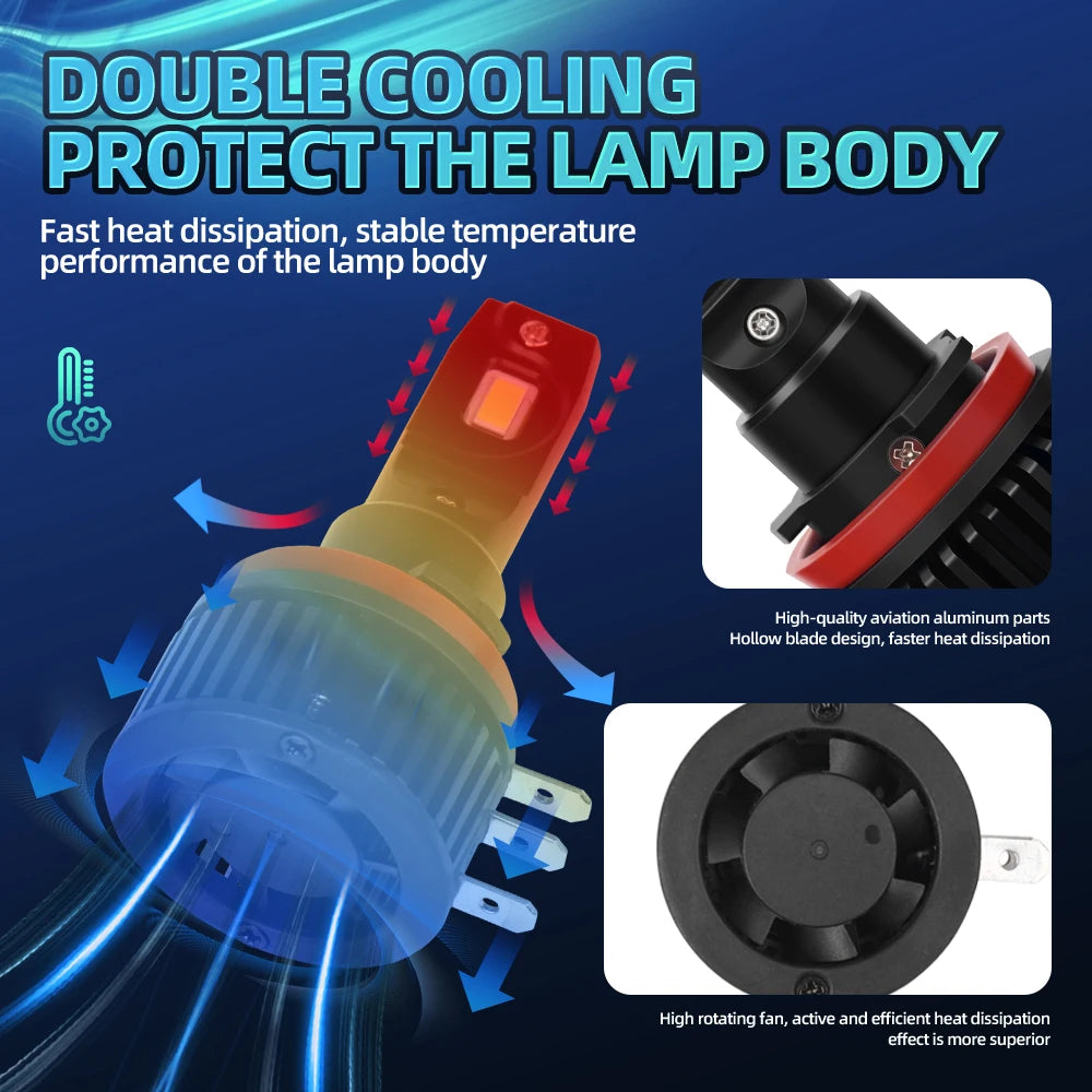 2/4Pcs 30000LM Powerful LED Headlight Bulb Wireless Car Ligh