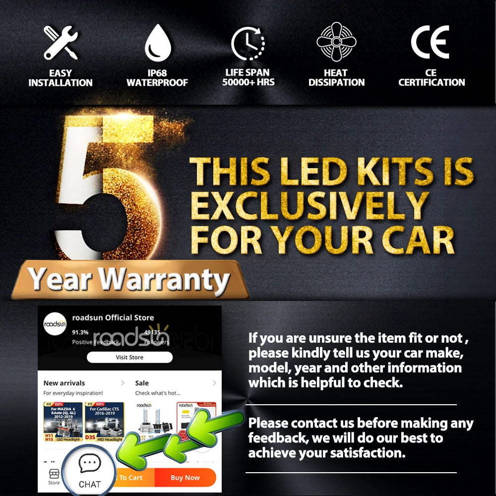 High Quality 1Pair 9007 Car LED High Low Headlight Bulb for 