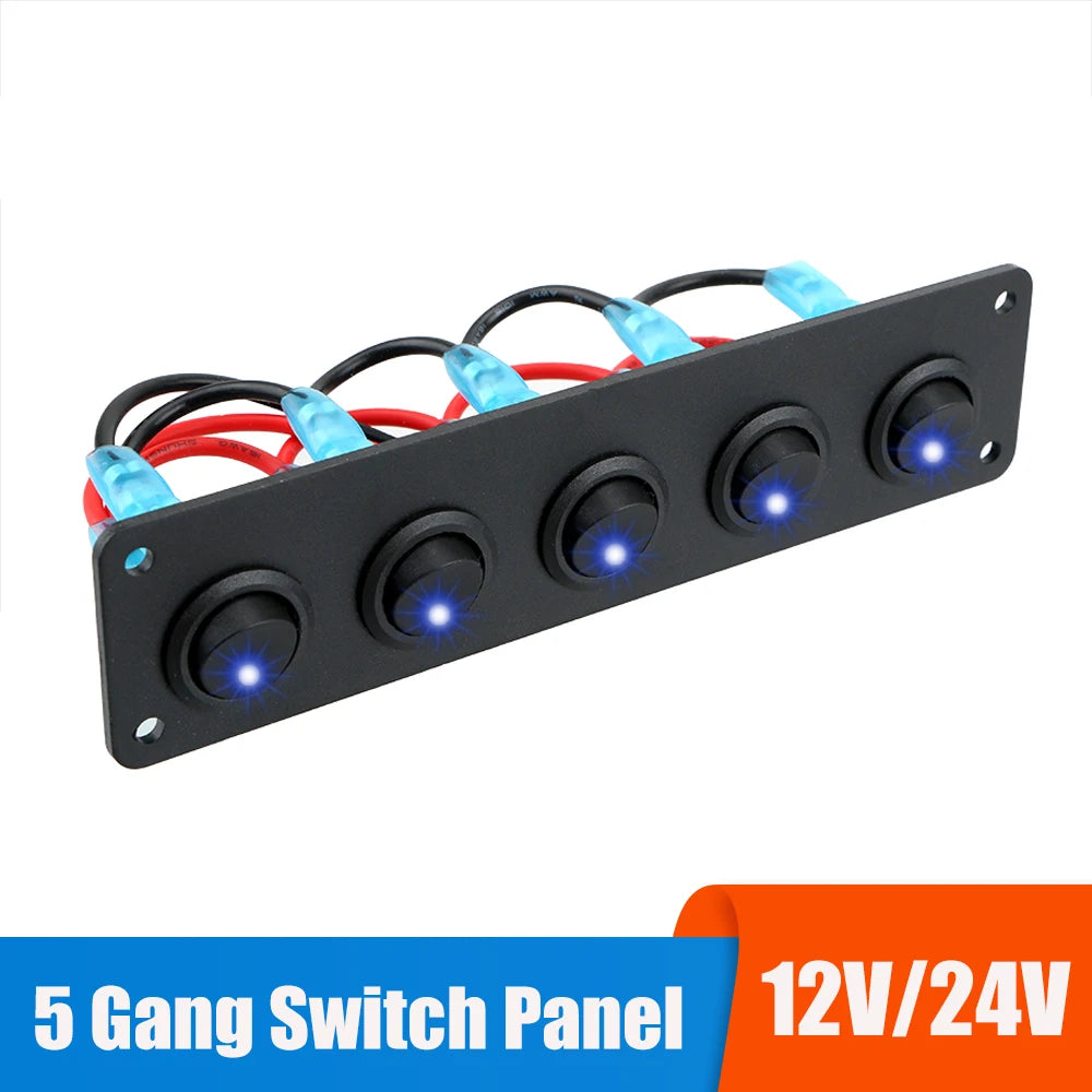 Rocker Toggle Switch Panel for RV Yacht Marine Boat Car Mari