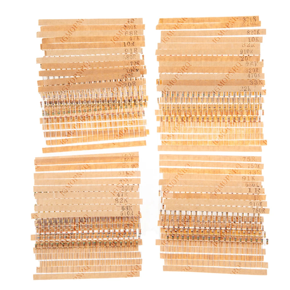 860pcs/lot Carbon Film Resistor Kit 1/4W 5% resistors assort