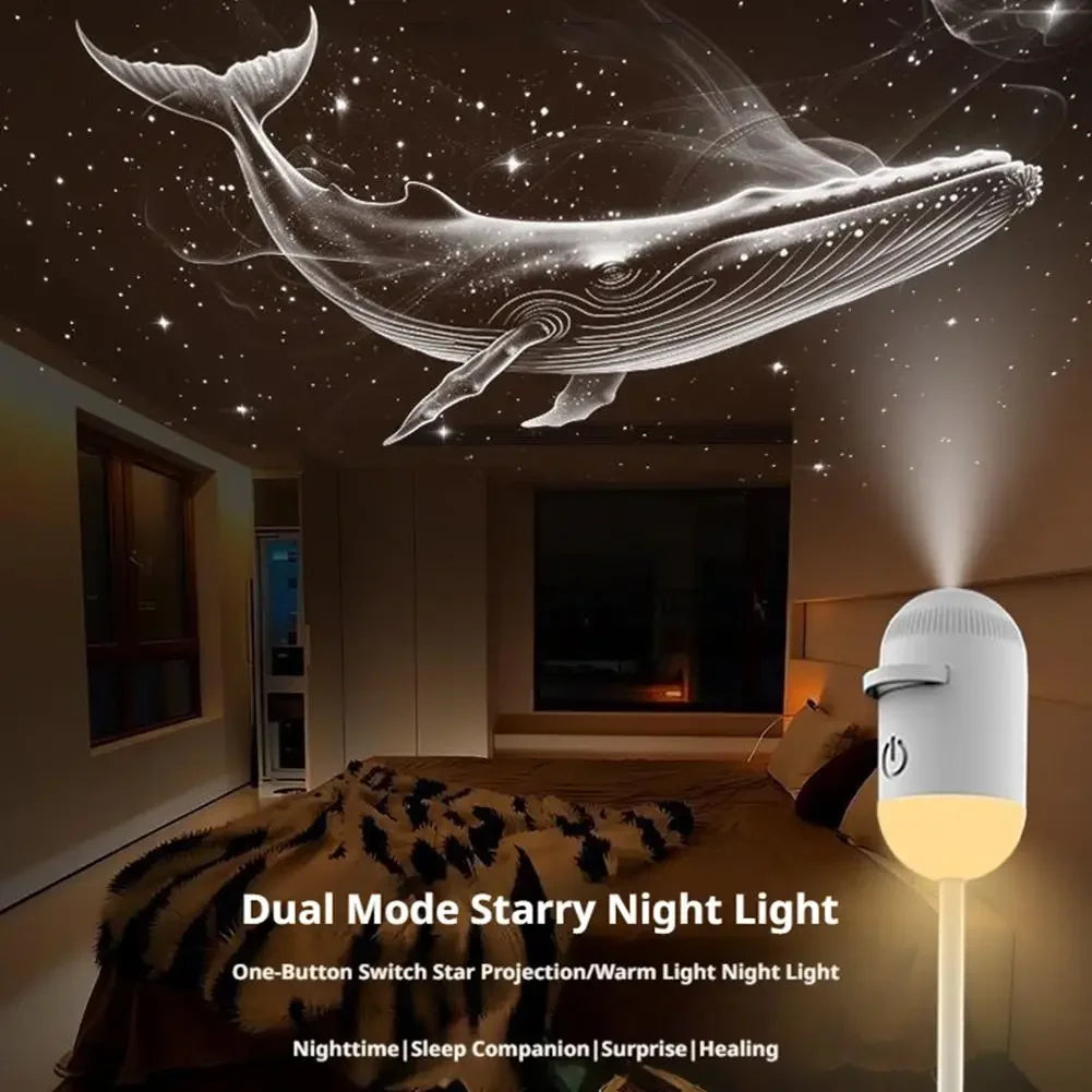 2 In 1 Usb Mini Galaxy Star Projector Night Light 12 Films S