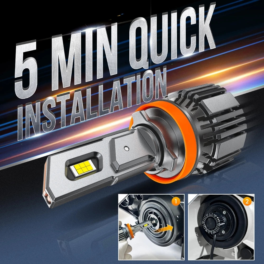 AUXBEAM Upgraded LED HEADLIGHT BULBS H1 H7 H11 9005 9006 20%