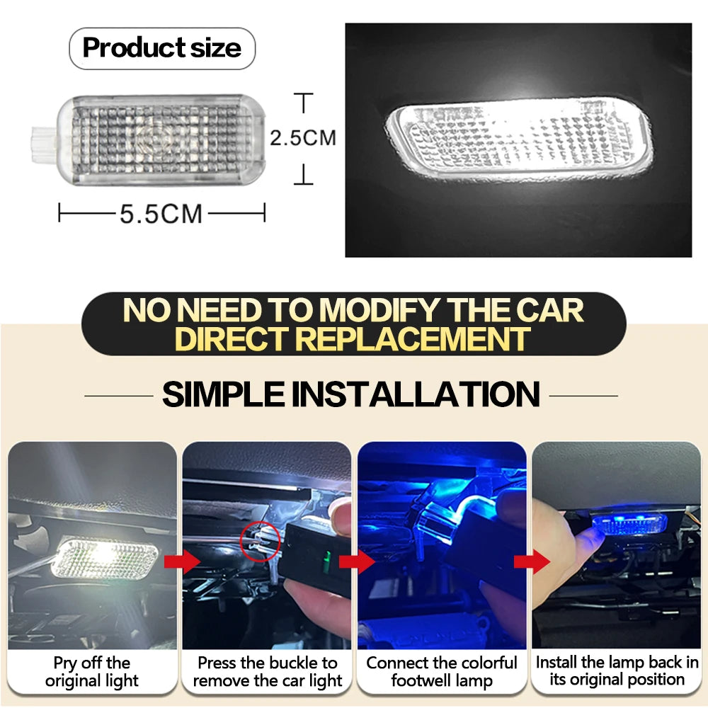 LED Car Footwell Light Interior Atmosphere Lamp Accessories 
