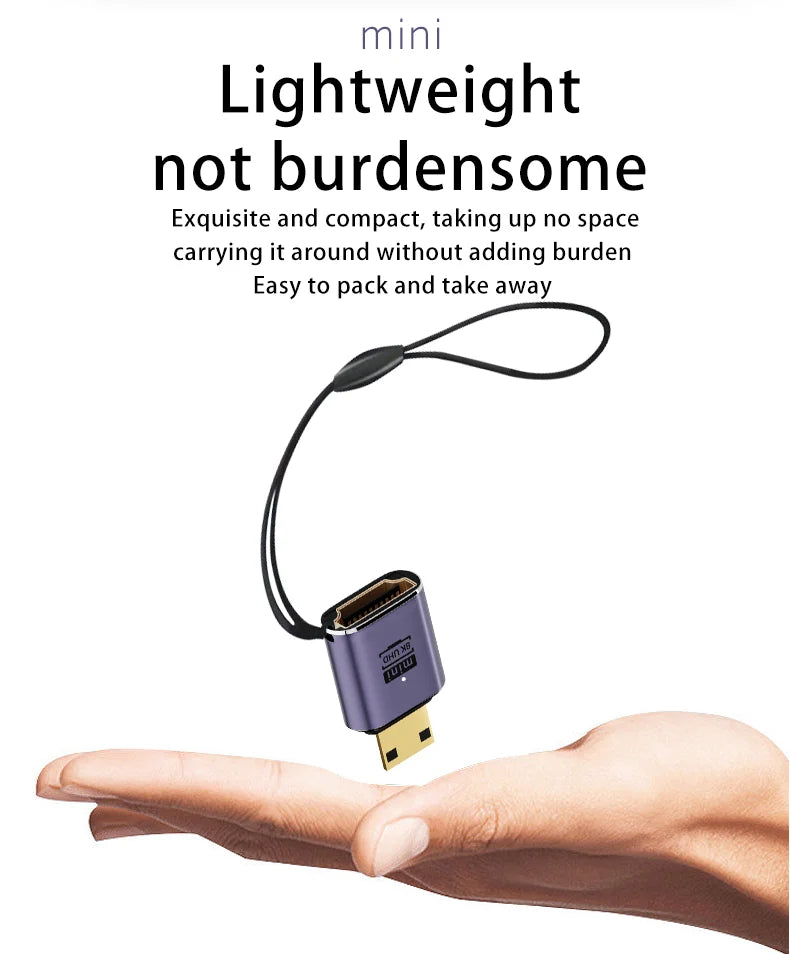 NNBILI 8K HDMI-compatible 2.1 Cable Connector Adapter 270 90