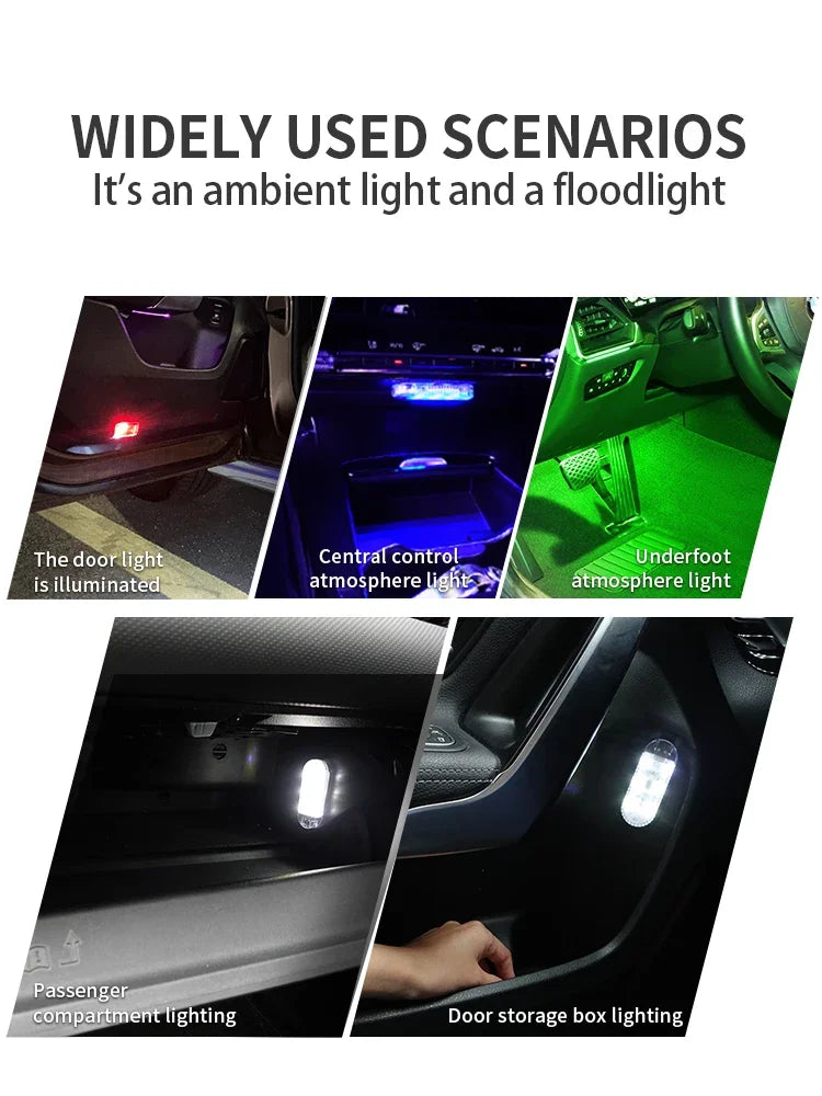 High Brightness LED Touch Light USB Charging Car Interior Li