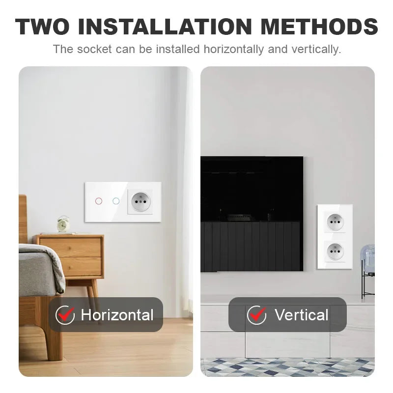 NYWP Touch Switch French Wall Socket Led Wall Light Switches