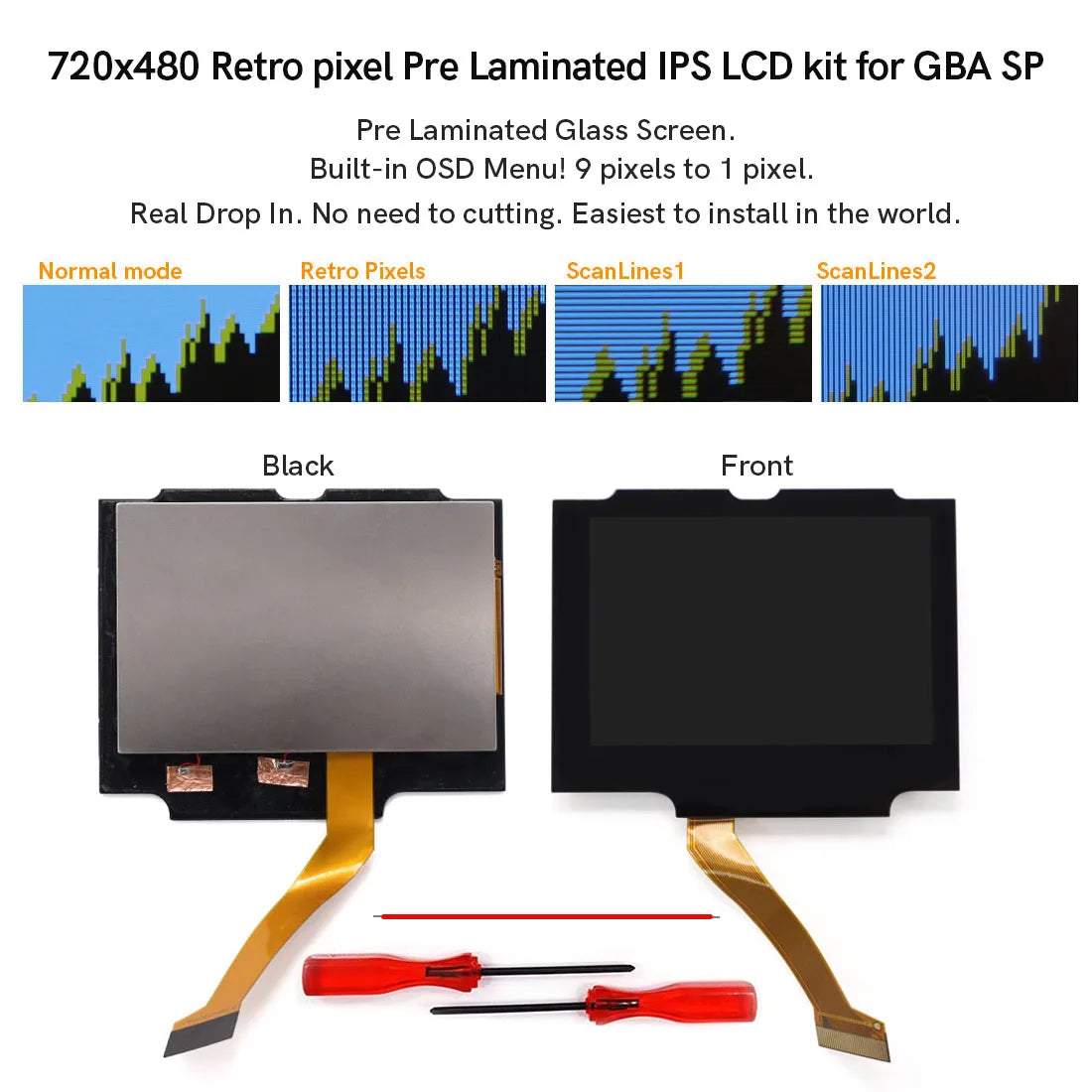 HISPEEDIDO Pre-Laminated IPS 3.0 inch V5 Real Drop in Screen