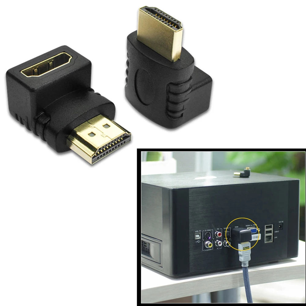 HDMI-Compatible Adapter 90 270 Degree Right Angle Male to Fe