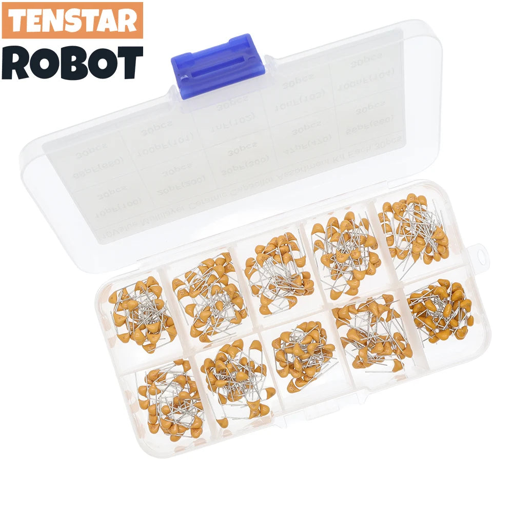 300pcs 10value 50v 10pf 20pf 30pf 47pf 56pf 68pf 100pf 1nf 1