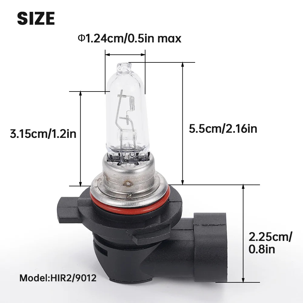 1/2Pcs HIR2 9012 LED Headlight Bulb High Power 12V 55W White