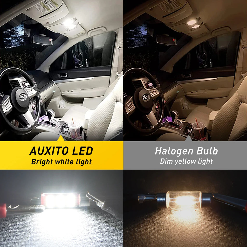AUXITO 4/2Pcs C10W LED Canbus Festoon 31mm 36mm C5W LED Bulb