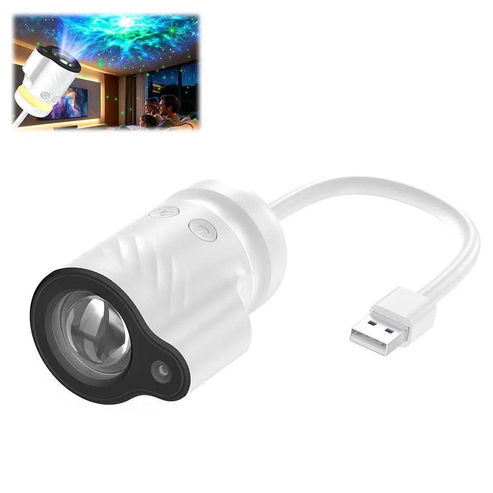 USB Galaxy Starry Sky Projector Light HD Focus Night Light Remote Control Atmosphere Lamp For Car Bedroom Decor