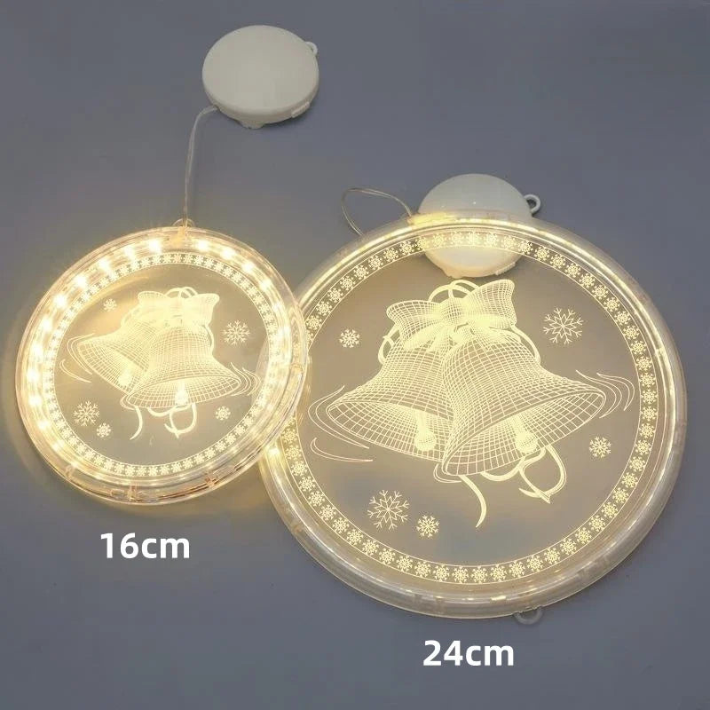 Merry Christmas LED Fairy Lights Santa Claus Elk Living Door