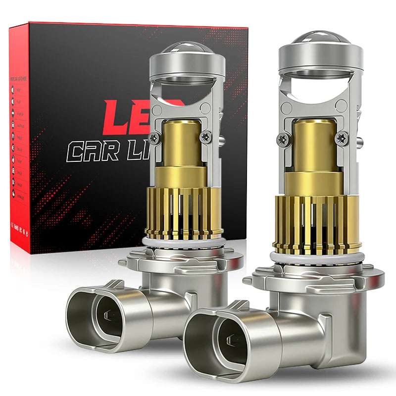 2PCS H7 LED Projector Lens H4 H8 H11 9005 HB3 9006 HB4 Led Car Headlight Bulb Canbus 600000LM High Low Beam Mini Lamp 12V 6000K