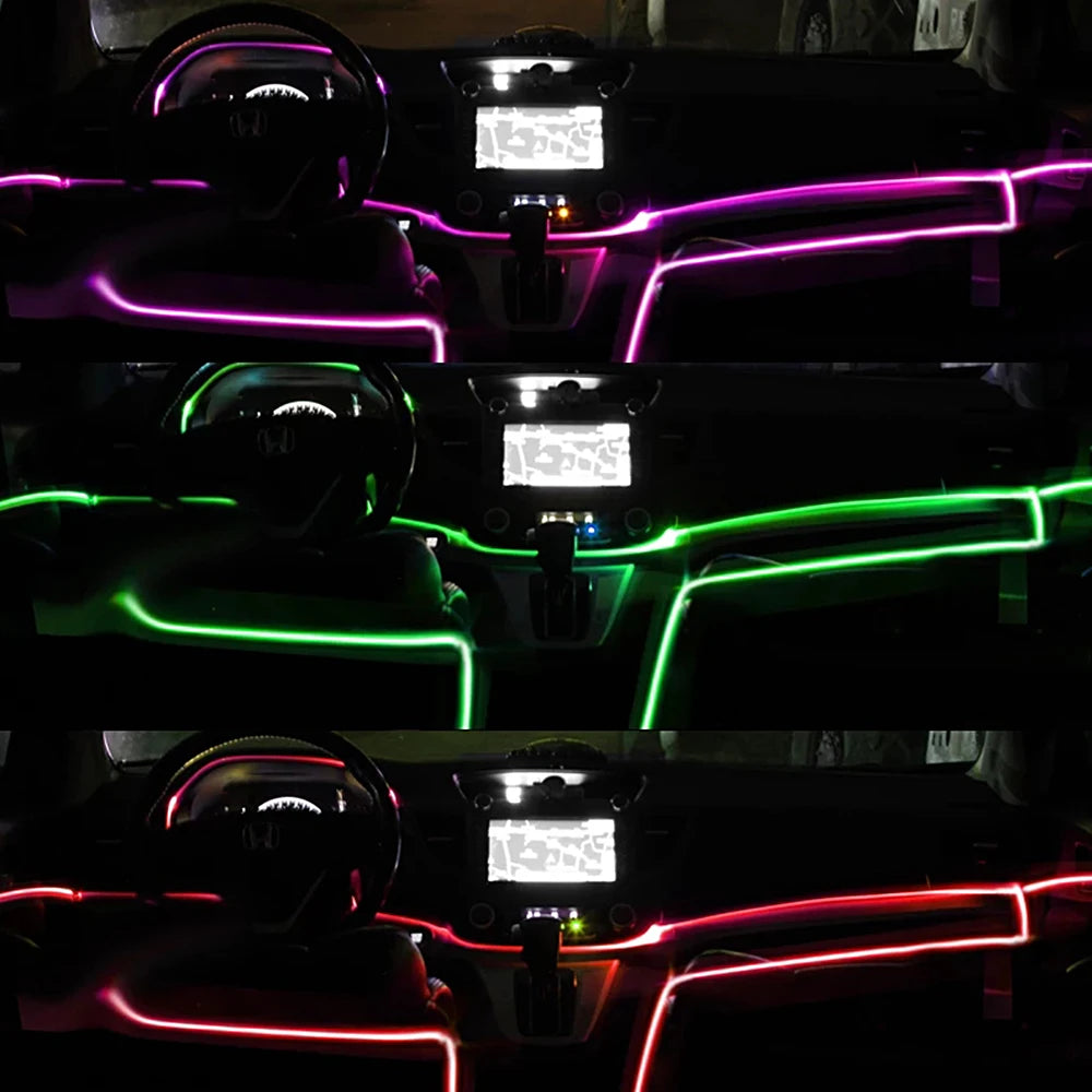 2.5mm Car Interior Decorative LED Fiber Optic Neon Wire Stri
