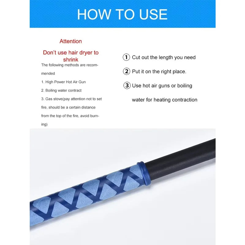 1M Non-slip Heat Shrink Tube Insulated Handle Glove Tube For