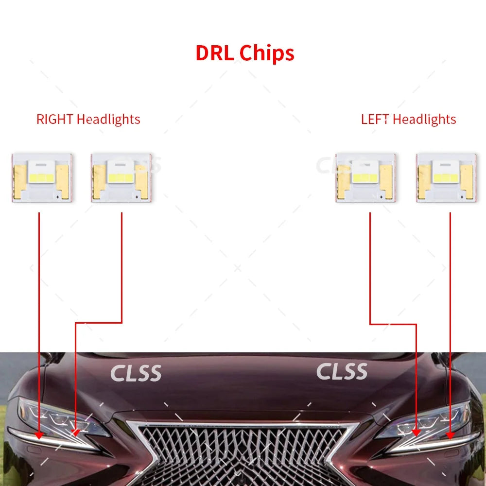 DRL LED Boards For Lexus LS500 LS500h 2018 2019 2020 Car Accessories LED Headlight Daytime Running Light