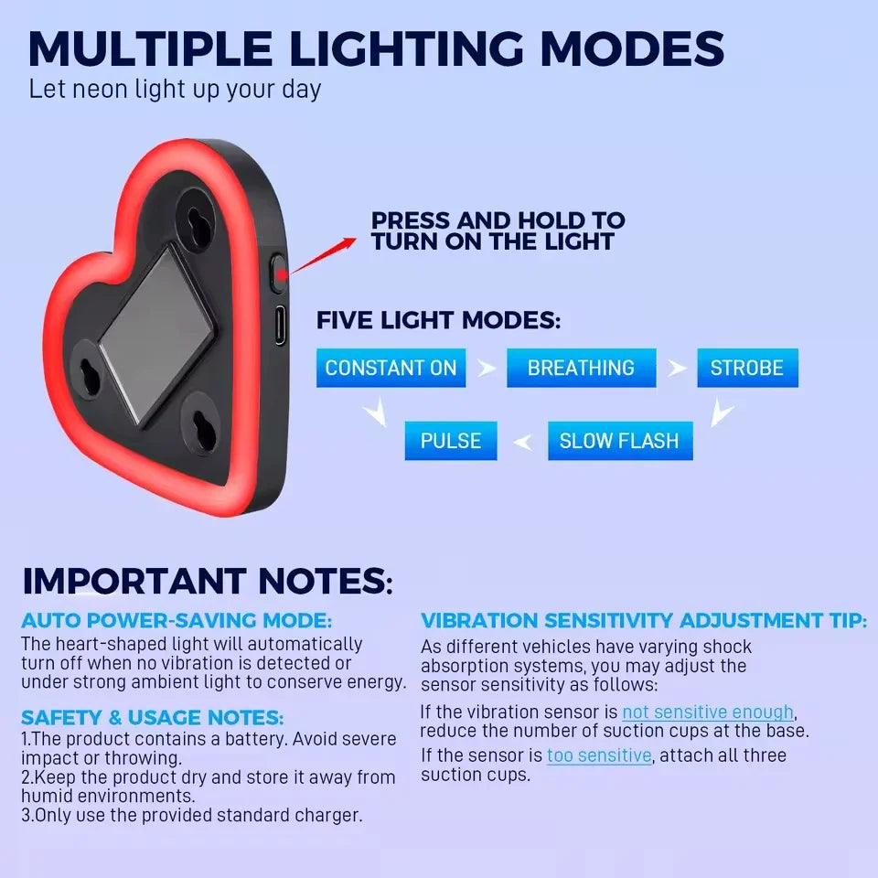 Heart Shape LED Light Solar-Powered Accent Ambient USB Charg