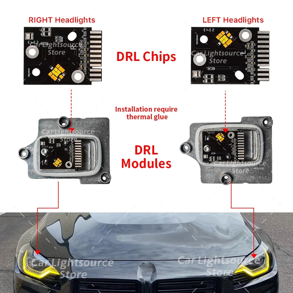 Angel Eye LED DRL Boards For BMW 2 Series G87 G42 M2 M240i 21-24 Adaptive Headlight Daytime Running Light