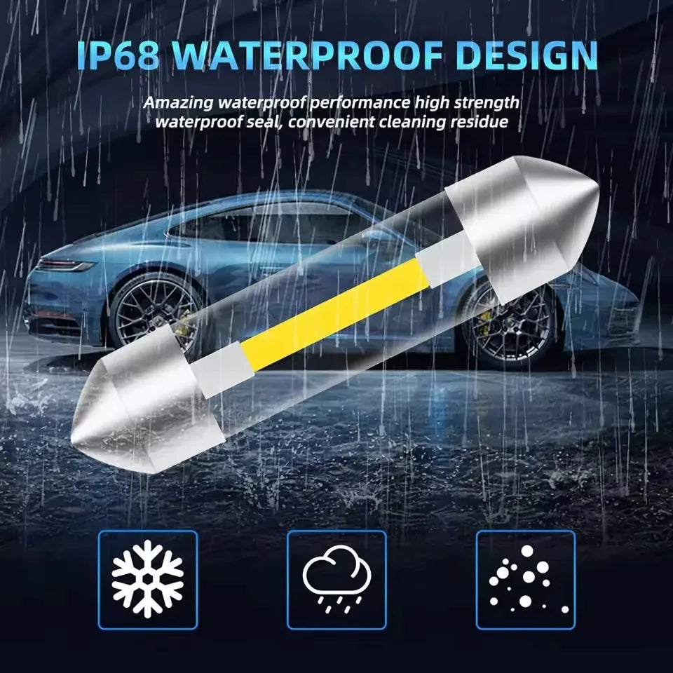 2PCS Interior Car Light Festoon 31mm 36mm 39mm 41mm C10W C5W