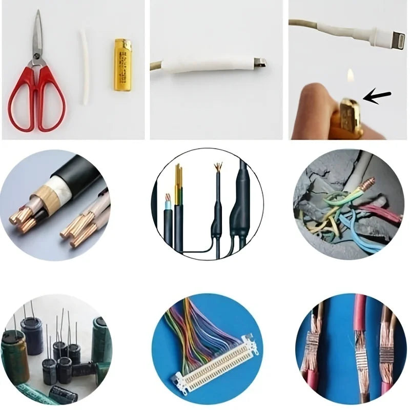 127PCS Black Red Heat Shrink Tubing 2 1 Assortment Polyolefi