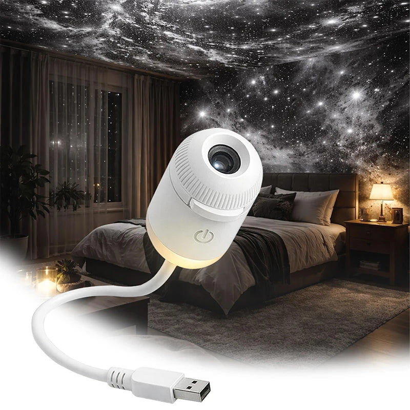 2 In 1 Usb Mini Galaxy Star Projector Night Light 12 Films S