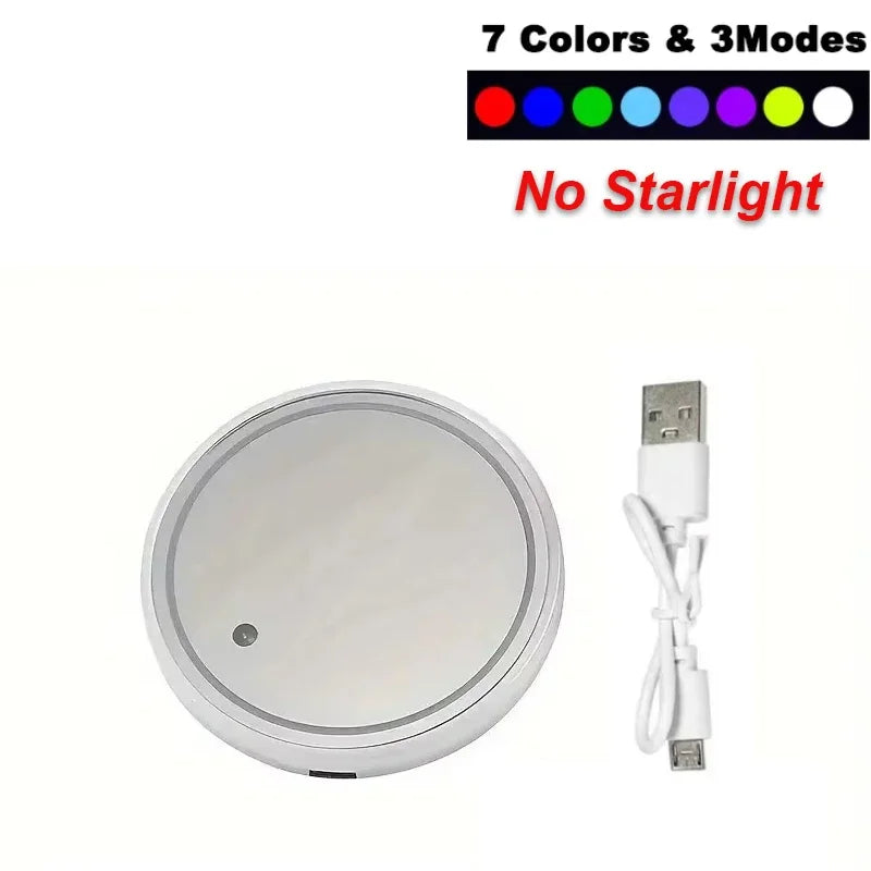 LED Car Cup Holder Lights Waterproof Cup Pad with 7 Colors Changing USB Charging Coaster Cup Mat Car Interior Accessories