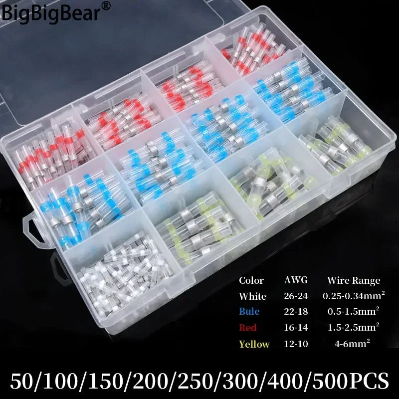 50 500Pcs Boxed Solder Seal Wire Connectors 3 1 Heat Shrink 