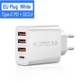 PD 30W Fast Charging Charger Multi Ports Quick Charging Adapter For iPhone Xiaomi Huawei Samsung USB Type C Mobile Phone Charger