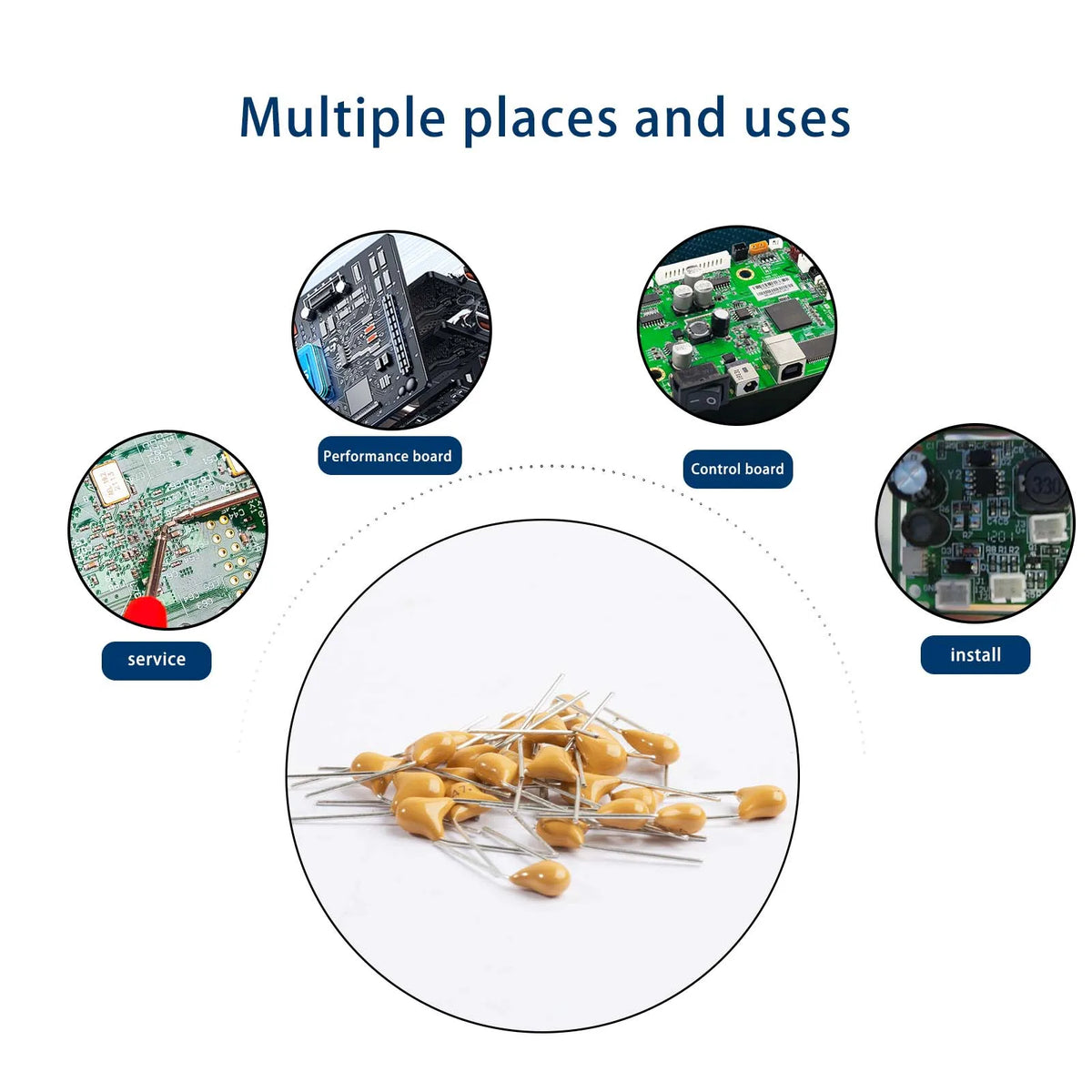 480pcs Ceramic Capacitor Assortment Kit For Guitar Capacitor