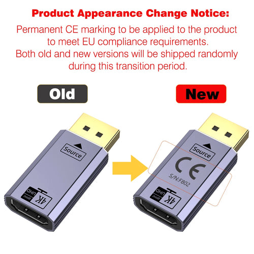 0.2m 4K 60Hz DP to HDMI Adapter Cable Unidirectional Display