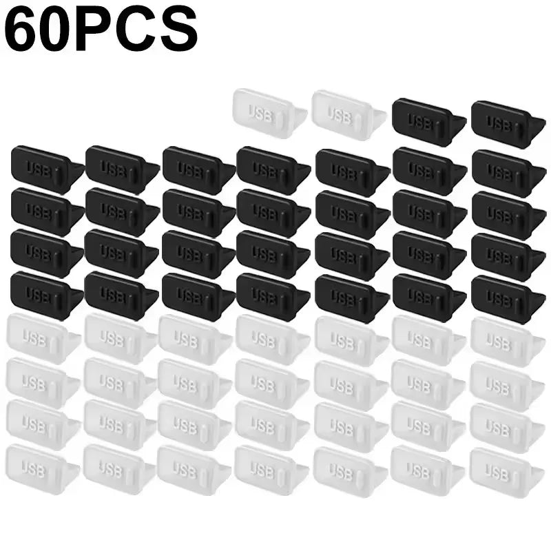 60/40/20/10PCS USB A Dust Plugs for Laptop Notebook PC USB Charging Ports Protectors Silicone Dustproof Caps Dustplug Cover
