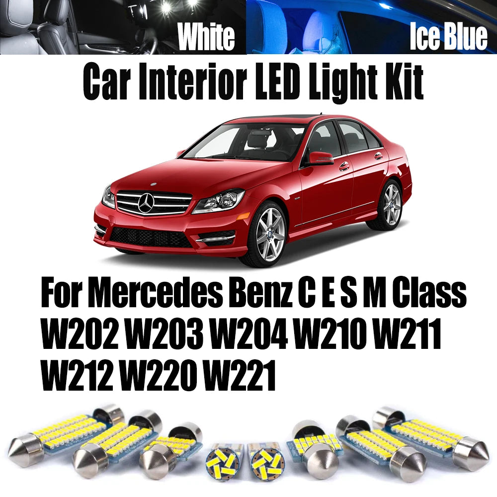 LED Interior Light Kit for Mercedes MClass W210 W221 - Canbus Error-Free Interior Bulbs